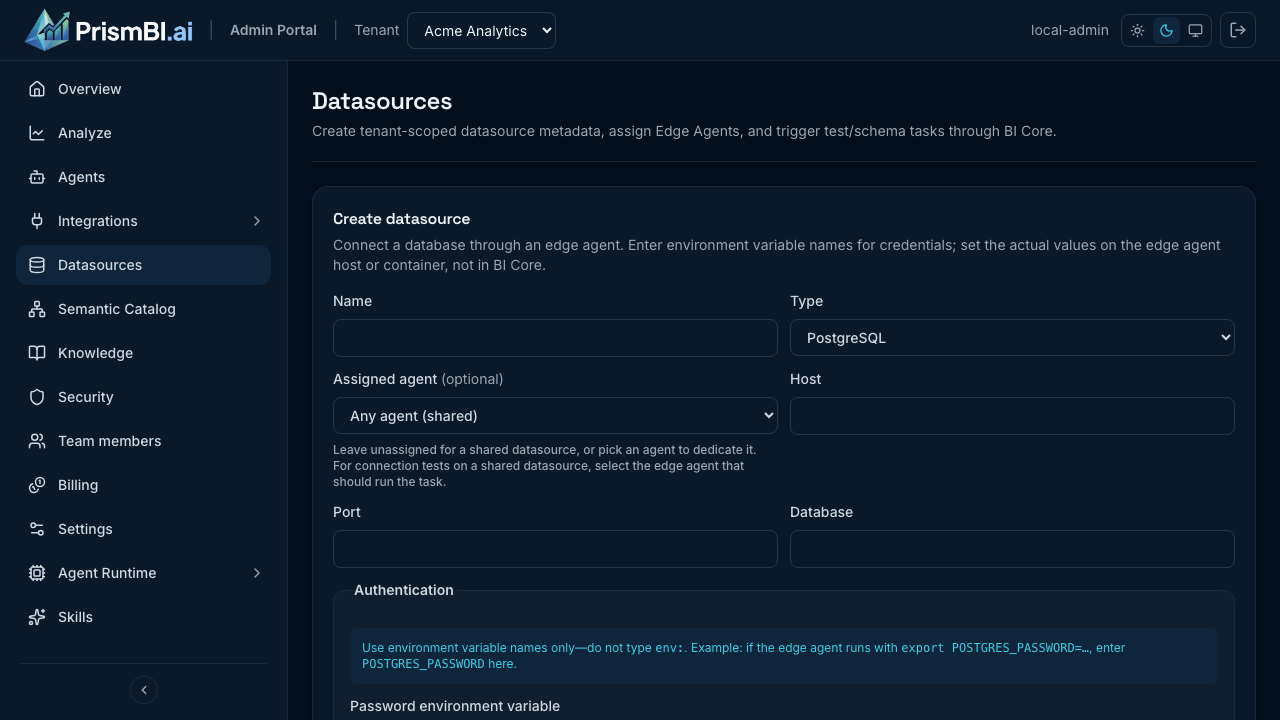 Datasources list