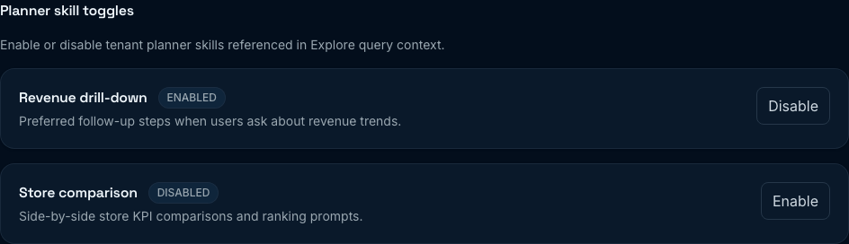 Planner skill toggles